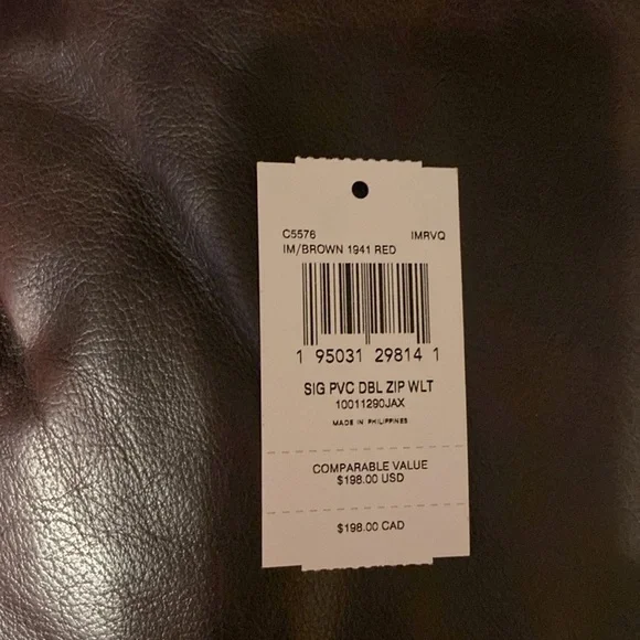 NEW-Authentic COACH PVC Double Zip Wallet In Signature Canvas
